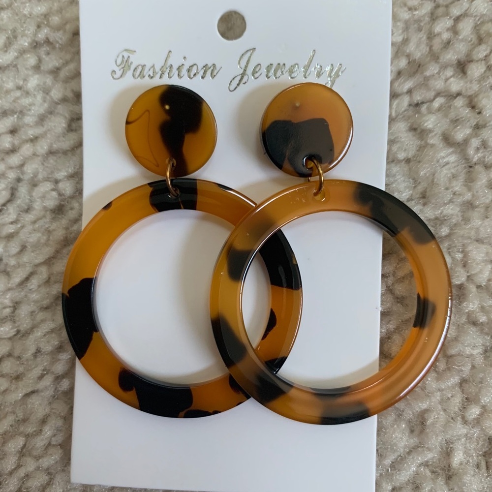 Black and Brown Acrylic statement earrings